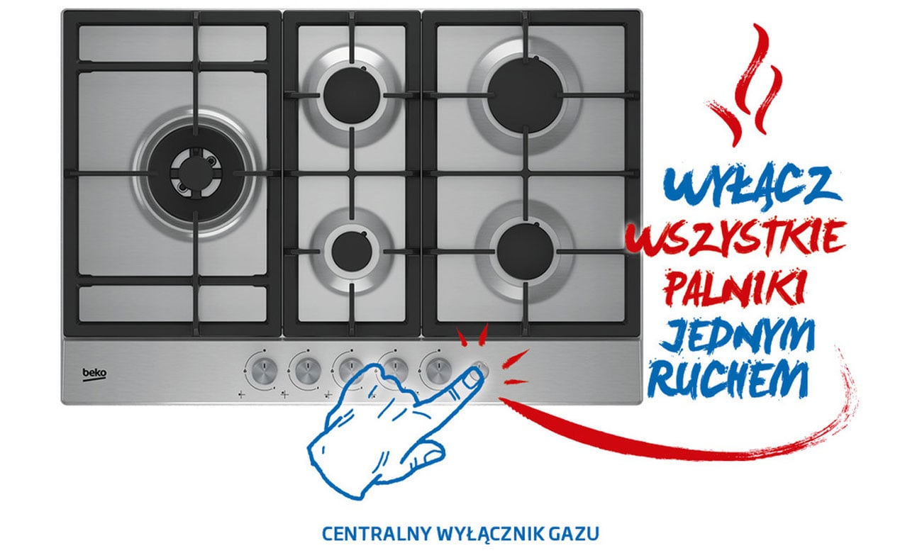 Płyta do zabudowy gazowa Beko HILG64235S