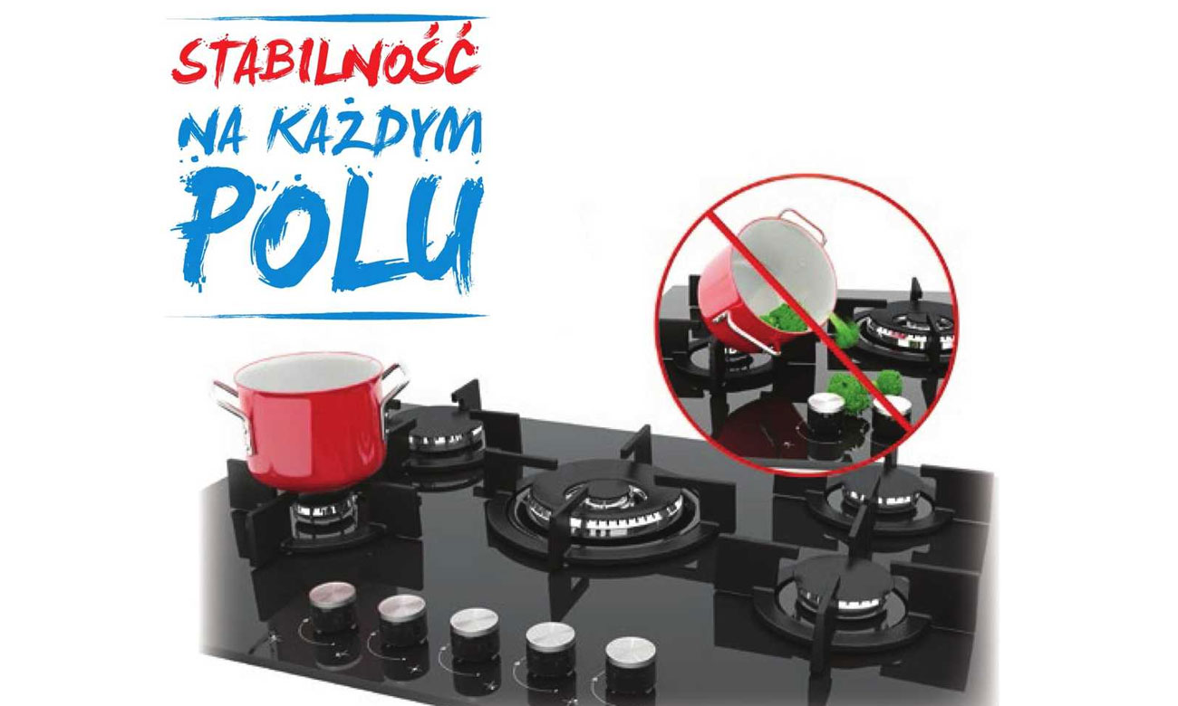 Żeliwne ruszty w płycie gazowej do zabudowy Beko HILW64222S