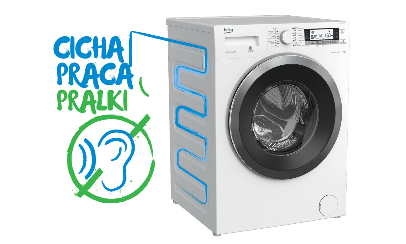 Cicha praca w pralce Beko WRE5612BSW