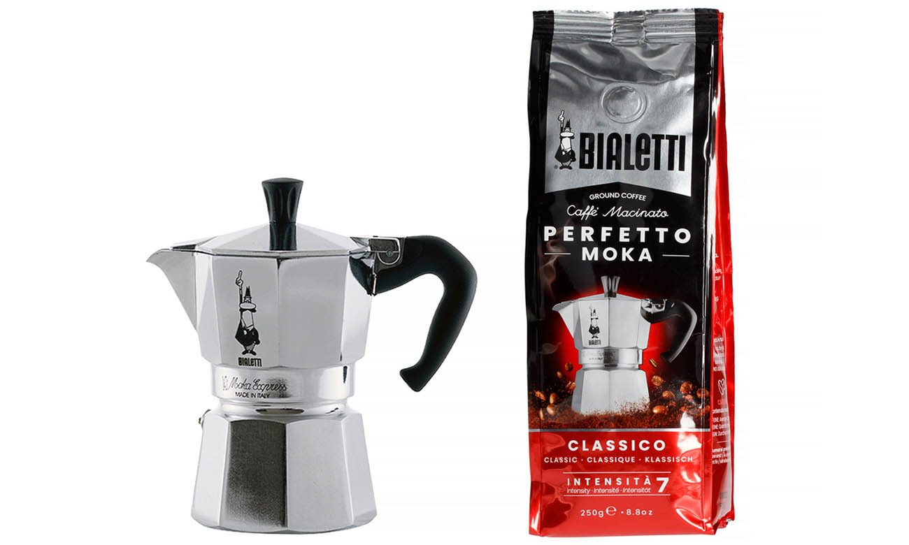 Kawiarka Bialetti Moka Express 3tz + kawa Perfetto Moka Classico 250 g