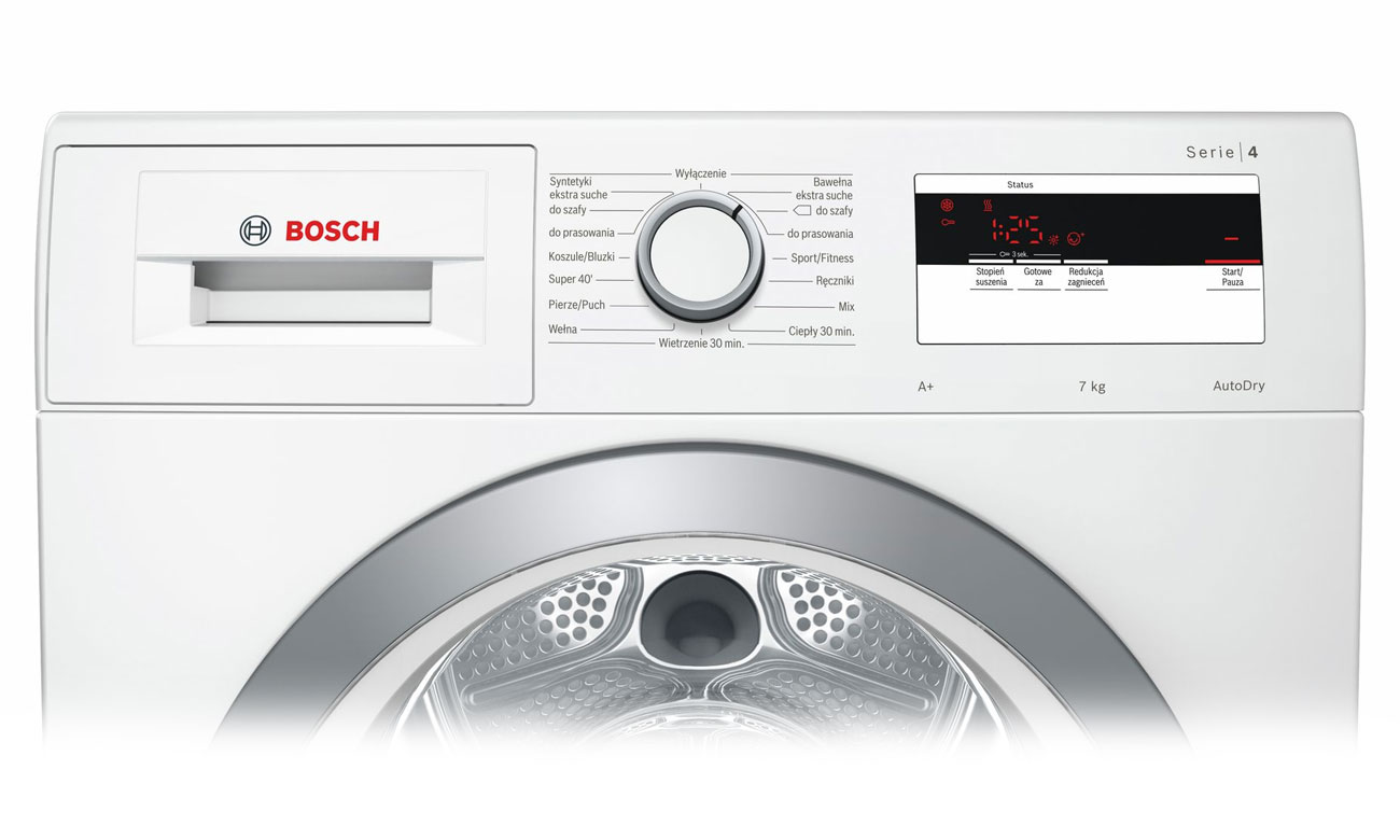 Suszarka do ubrań Bosch WTH8500EPL ma system Sensitive Drying