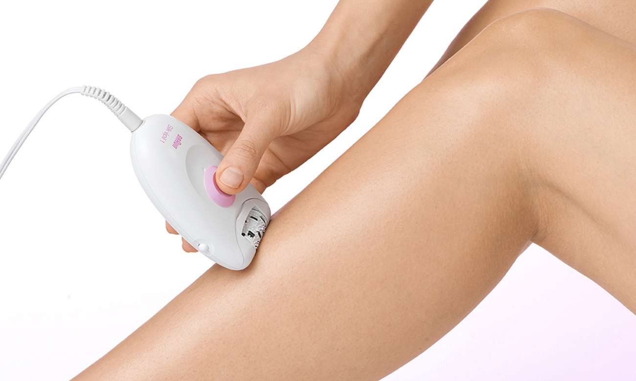 Idealne golenie z Braun Silk-epil 1 1170L biało-różowy pęsetowy
