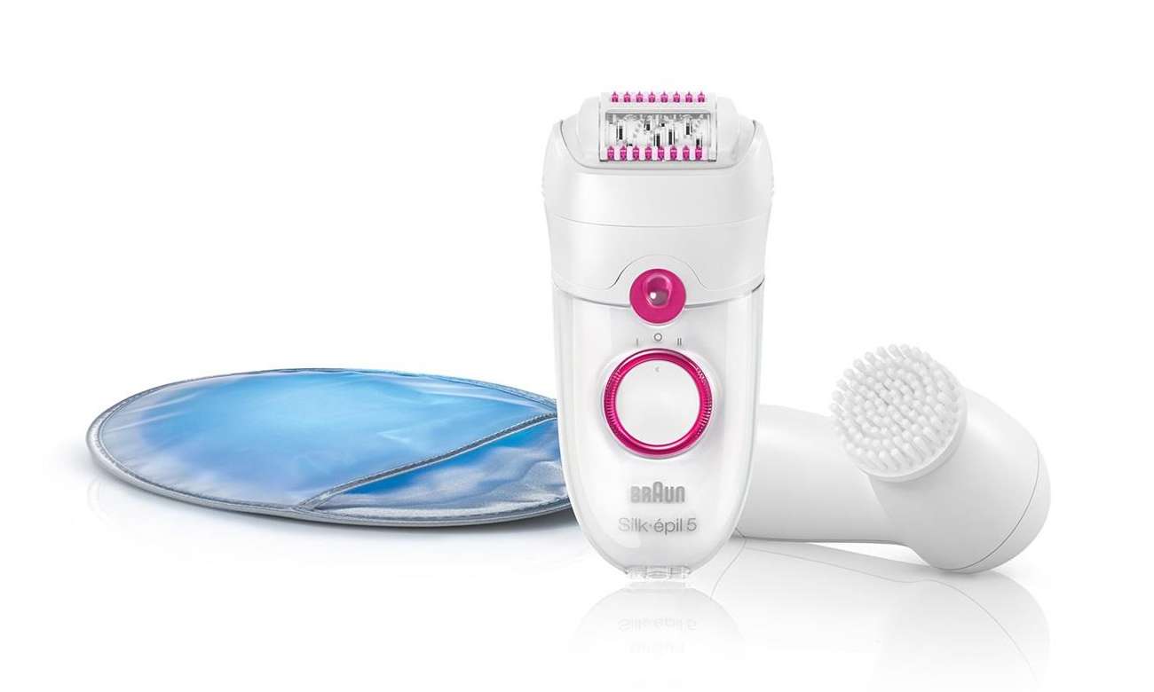 Depilator Braun Silk-épil 5 5329 biało-różowy akcesoria w zestawaie bogate wyposażenie