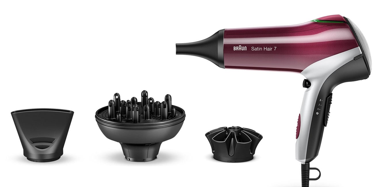 Akcesoria w zestawie w suszarce do włosów Braun Satin Hair HD770