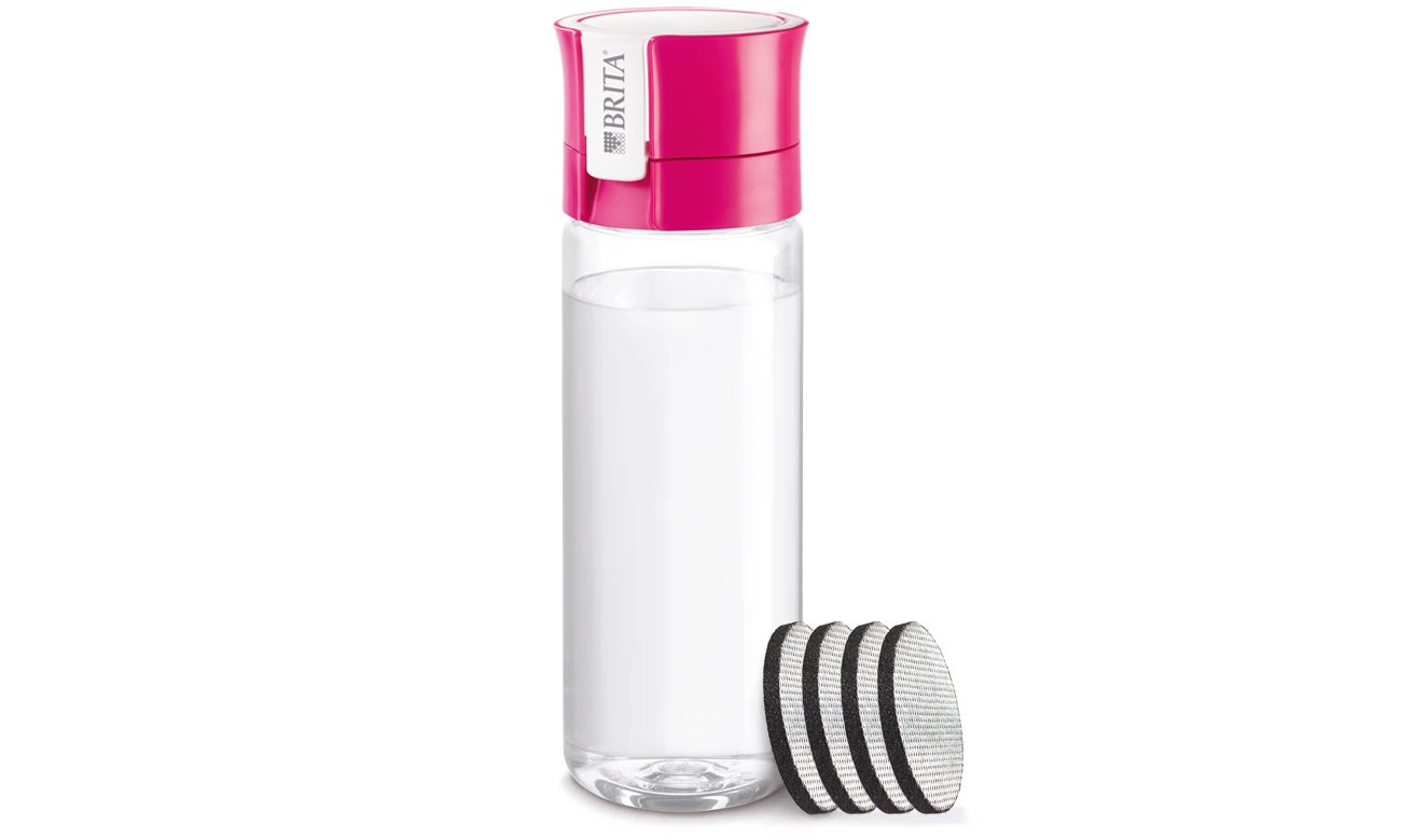 Butelka filtrująca Brita Fill&Go Vital różowa + 4 filtry do wody MicroDisc