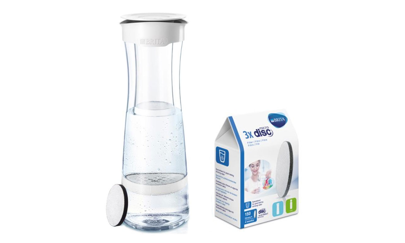 Karafka Fill & Serve biało-grafitowy + 4 filtry MicroDisc