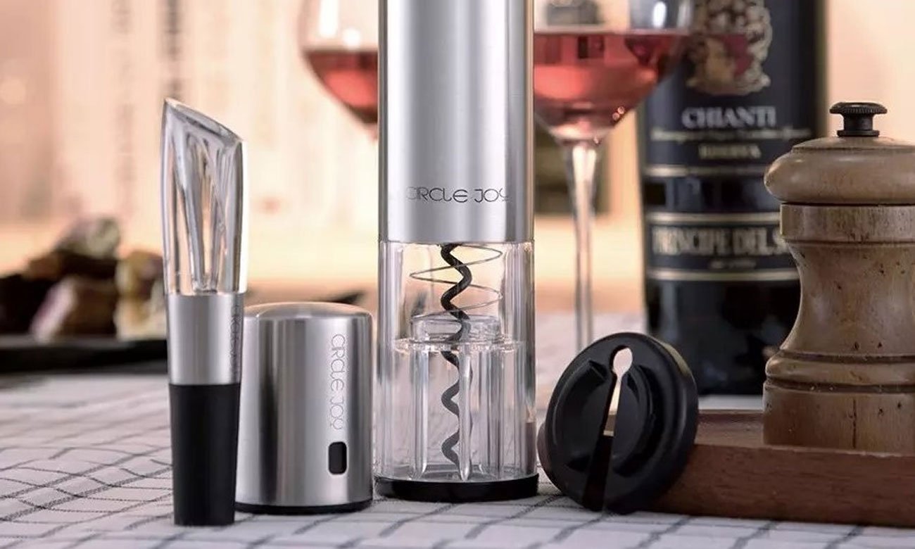 Korkociąg Elektryczny Electric Wine Opener 4 in 1 Gift Set Circle Joy CJ-TZ02