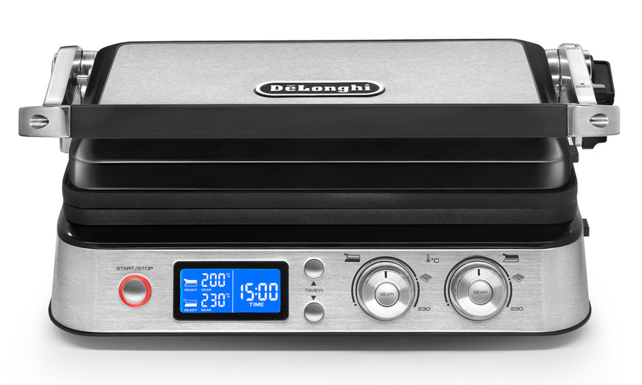 Электрический гриль DeLonghi CGH1012D 2000W черно-серебристые отзывы