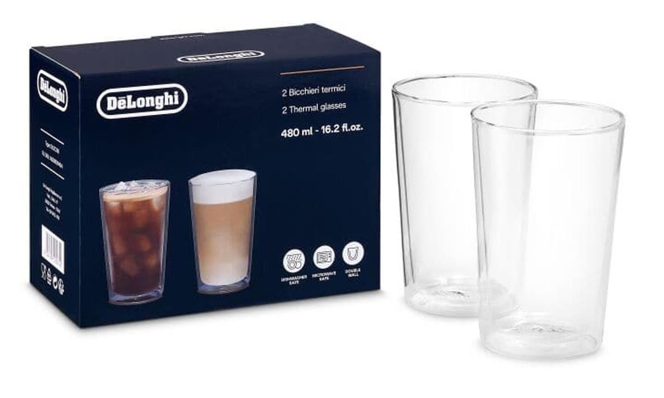 Szklanki termiczne z podwójnymi ściankami DeLonghi 490 ml