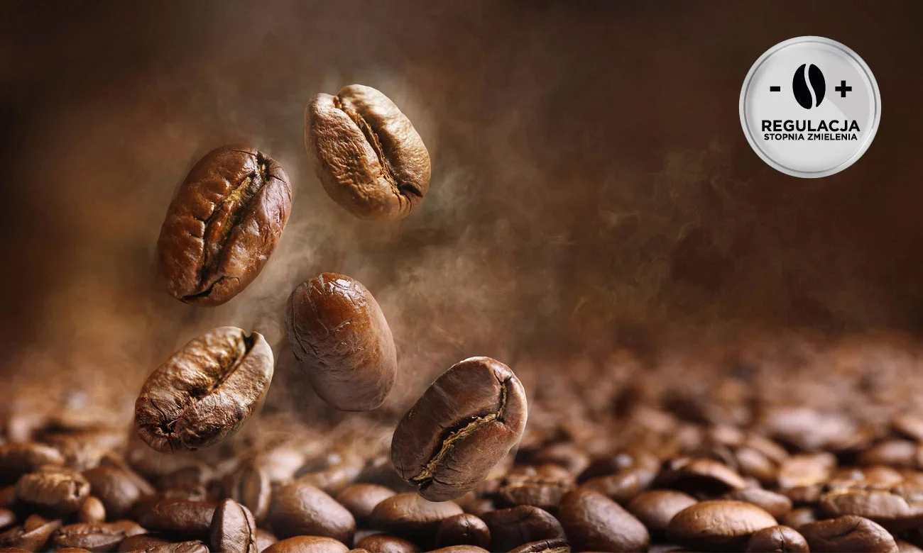 Cichy, wytrzymały młynek z 13-stopniową regulacją mielenia w DeLonghi ECAM 353.75.W