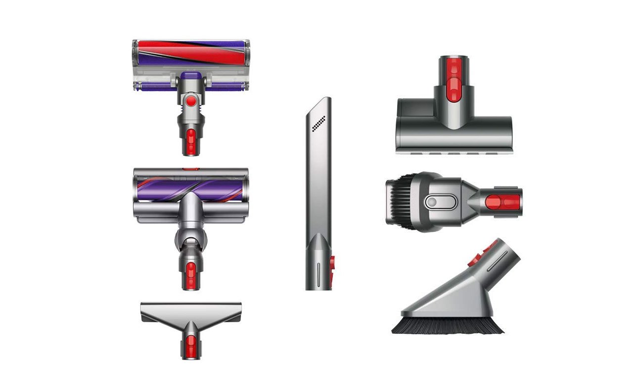 Odkurzacz pionowy Dyson V10 Absolute z wieloma akcesoriami