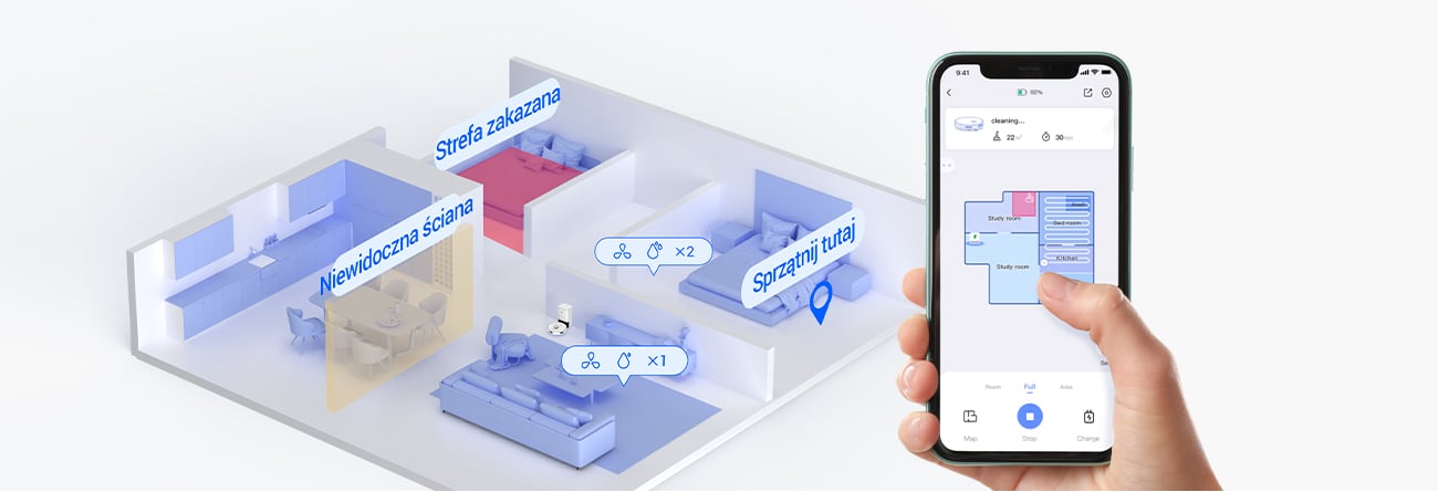 robot sprzątający ezviz RE5 plus obsługa