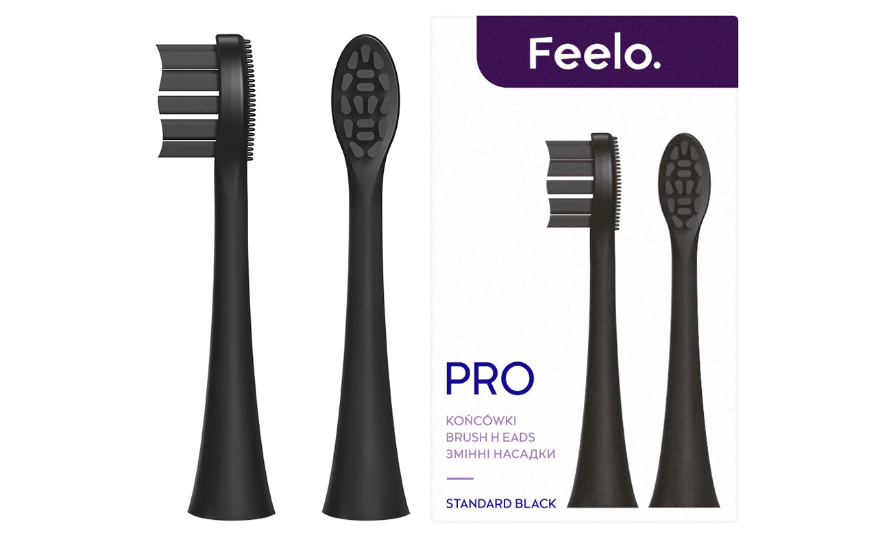 Feelo Końcówki do szczoteczki PRO 2 szt. Black Standard