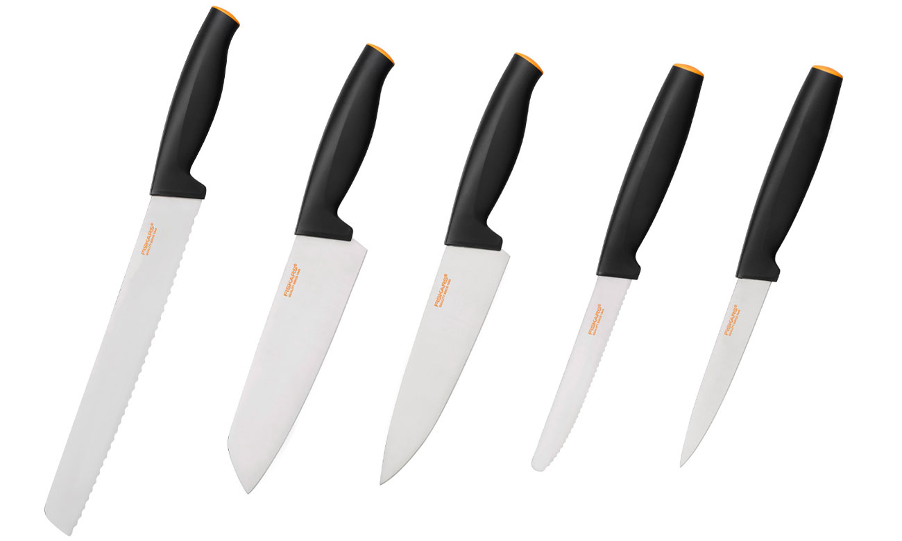 Fiskars Zestaw 5 noży w drewnianym bloku 1014211