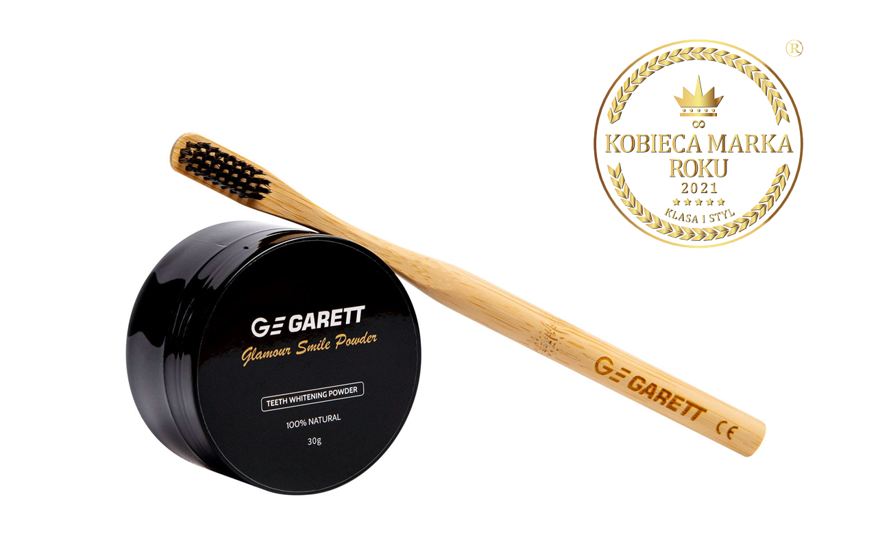 Garett Zestaw Glamour Smile Powder Original + Smile Toothbrush 5903940678429