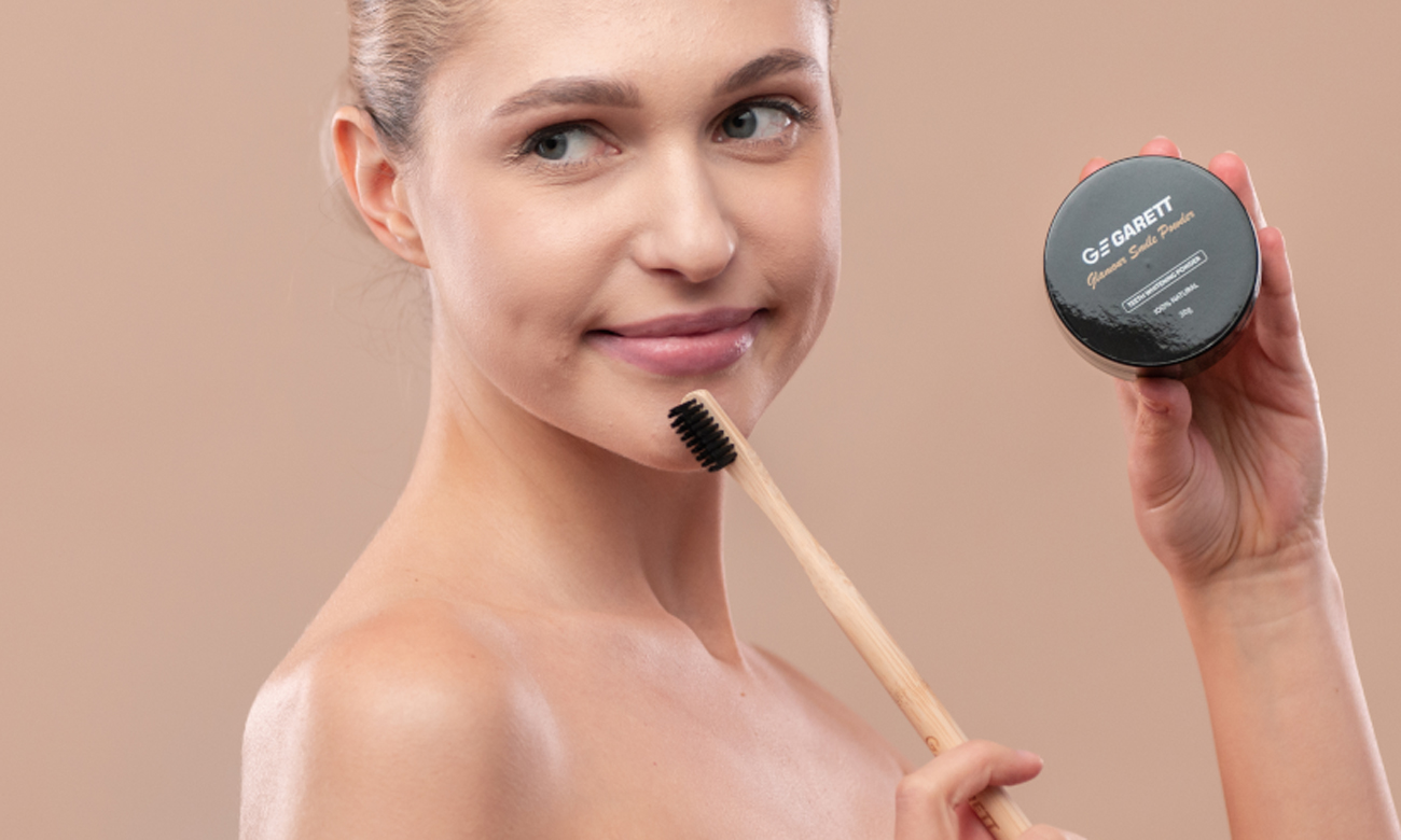 Garett Zestaw Glamour Smile Powder Original + Smile Toothbrush 5903940678429