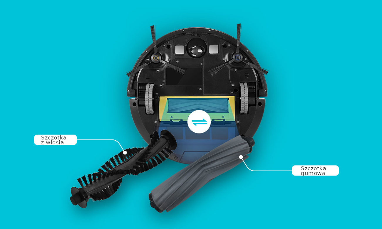 Robot Ilife A9s ma wymienne szczotki centralne