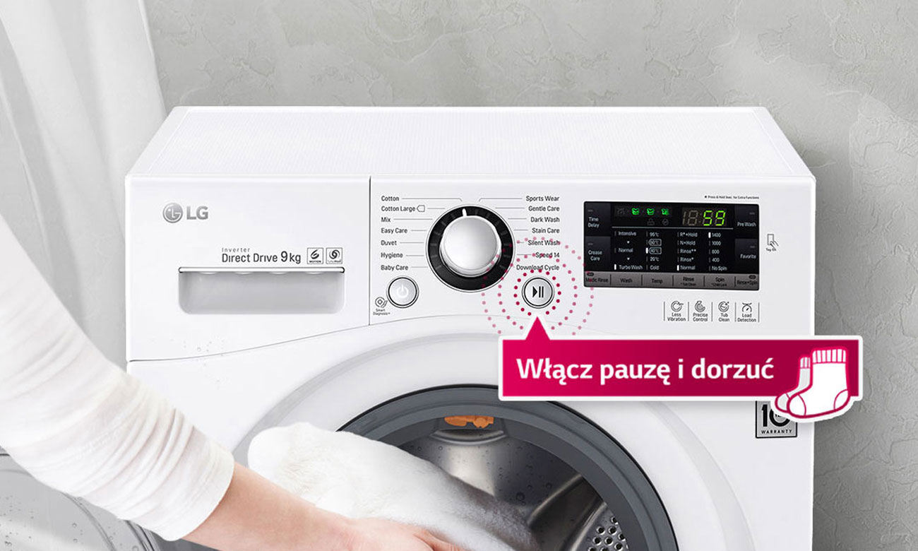 Dołóż pranie w każdym momencie w LG F10U2QDN0