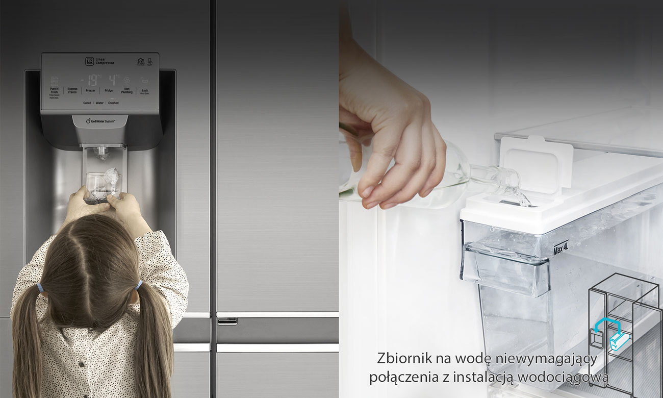 Zbiornik na wodę w lodówce LG GSJ761PZTZ