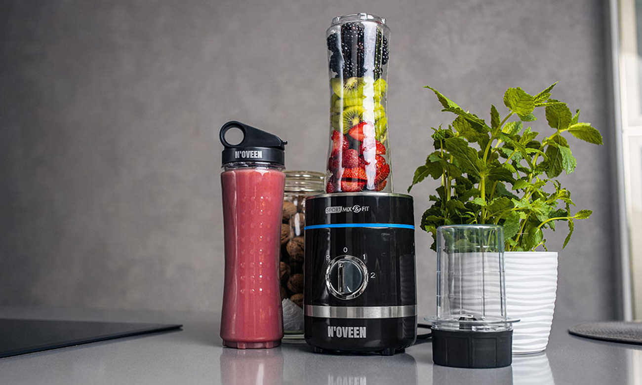 Blender N'oveen Sport Mix & Fit SB1000 Xline z wytrzymałymi nożami
