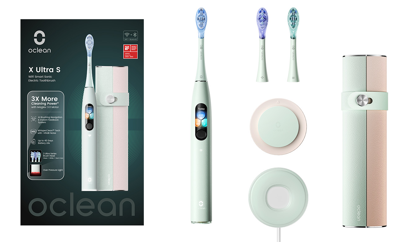 Szczoteczka soniczna Oclean X Ultra zestaw z etui i końcówkami miętowa