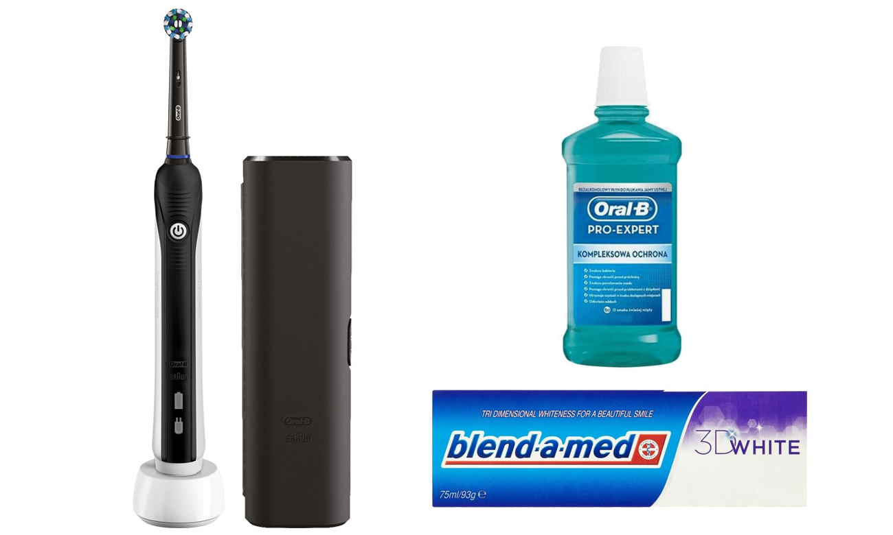 Zestaw Oral-B Szczoteczka Pro 750 Black + Płyn + Pasta