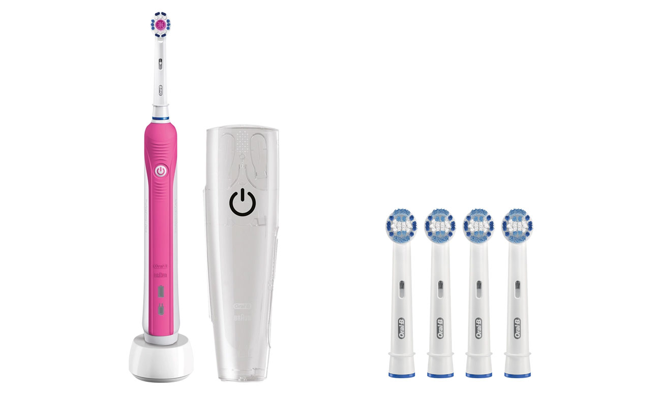 Szczoteczka elektryczna Oral-B Pro 750 Pink + końcówki EB20-4
