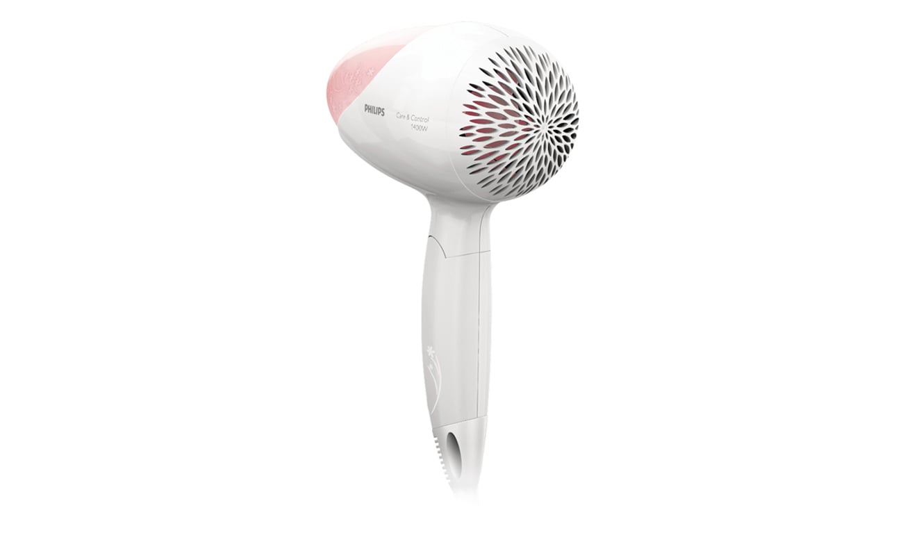 Suszarka do włosów Philips HP8116/00 1400W biało-różowa ergonomiczny kształt kompaktowe rozmiary