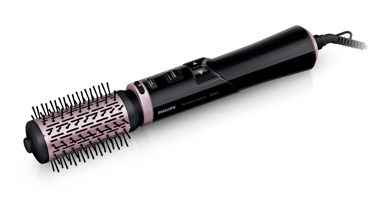 ceramiczna powłoka w Suszarko-lokówce Philips Dynamic VolumeBrush HP8654/00 1000W czarno-różowa