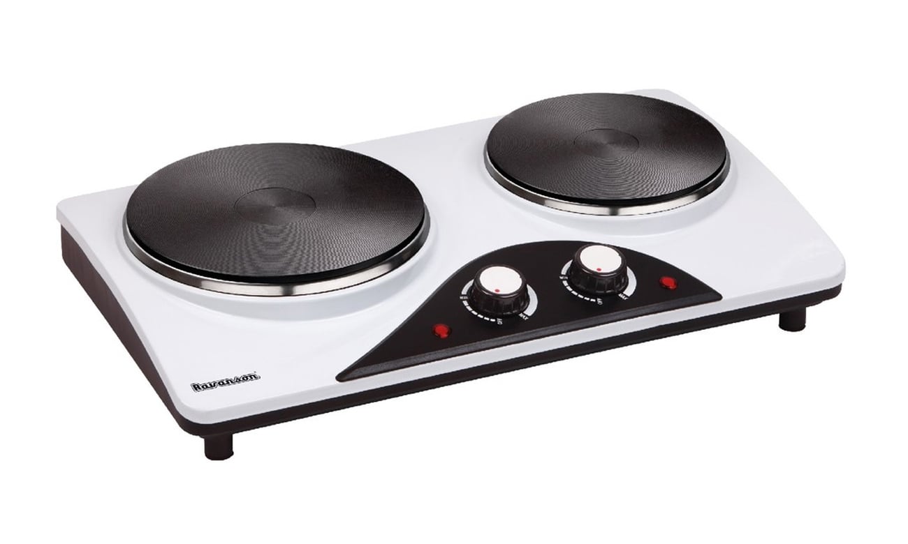 Kuchenka elektryczna Ravanson HP-7020W 2500W dwupalnikowa biało-czarna