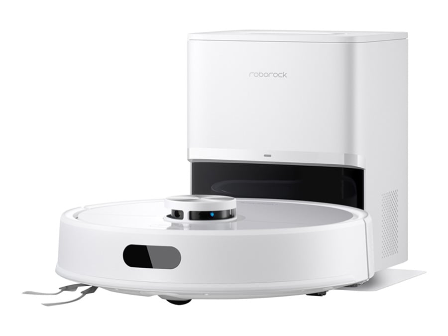 Robot sprzątający Roborock Q7 TF + White na białym tle ze stacją ładującą