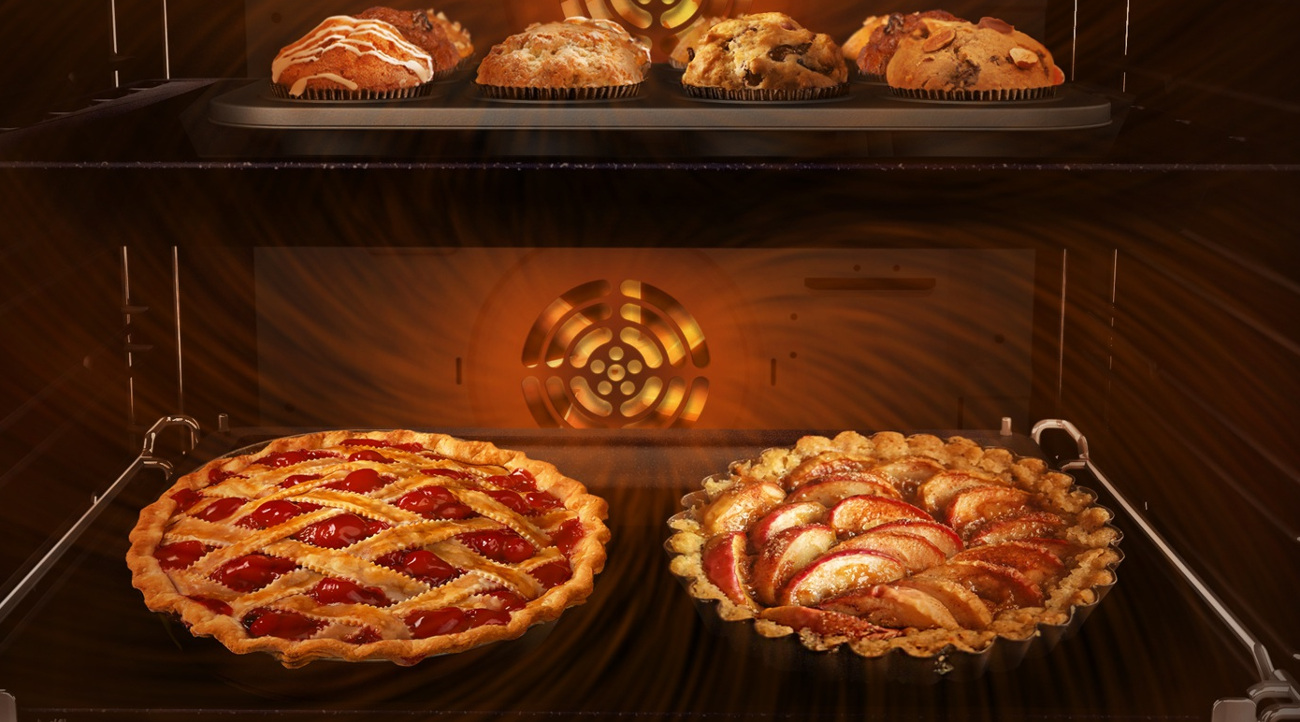 Piekarnik Samsung NV70K1340BS posiada dwa wentylatory