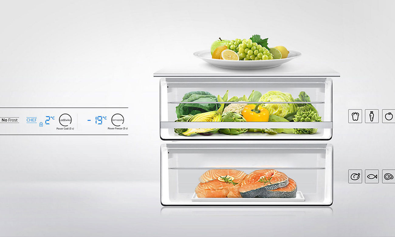 Idealne chłodzenie, dzięki funkcji Chef Mode w lodówce Samsung RB36J8799S4
