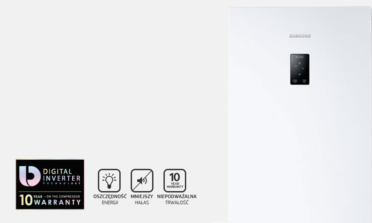 Wytrzymały silnik Digital Inverter w lodówce Samsung RB37J5220WW/EF