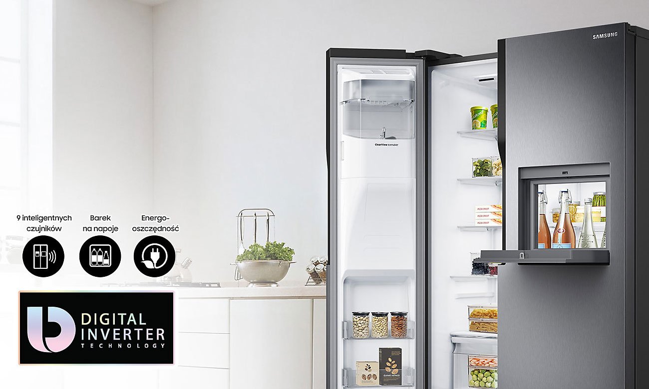 Lodówka Samsung RS51K57H02C posiada kompresor Digital Inventer