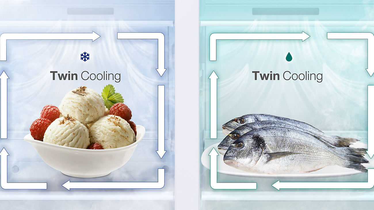 Naturalna świeżość z zamrażarki w Samsung RS51K57H02C dzięki Twin Cooling
