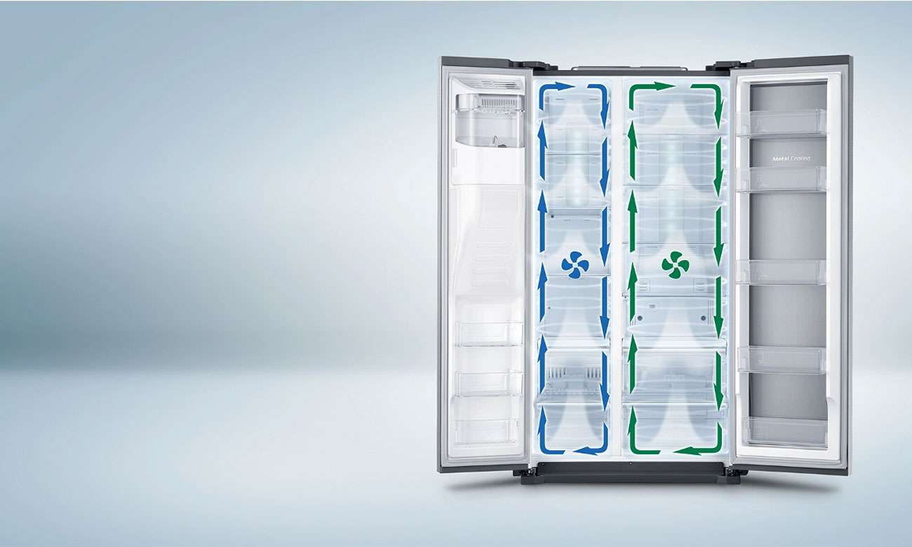 Świeże produkty spożywcze, dzięki systemowi Twin Cooling Plus w lodówce Samsung RS7528THCSP