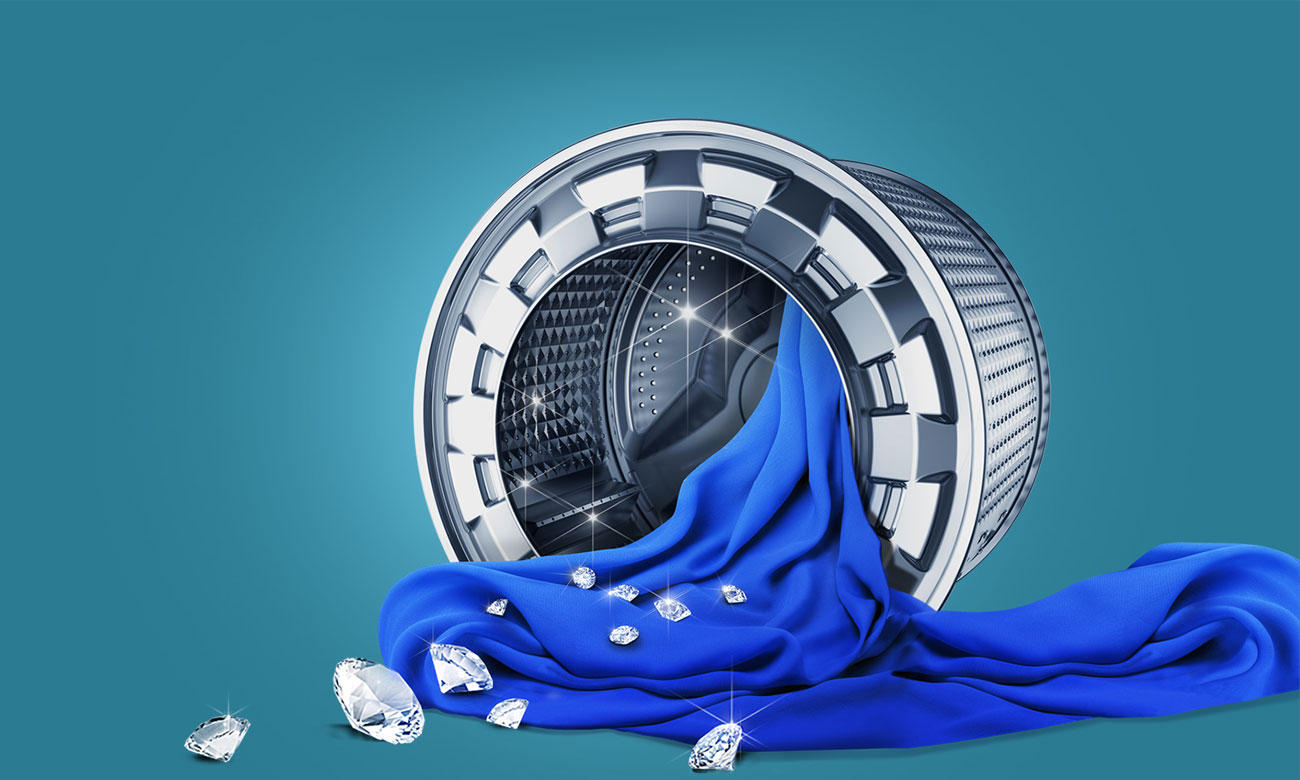 Ochrona tkanin, dzięki technologi Diamond Drum w pralko-suszarce Samsung WD70J5410AW