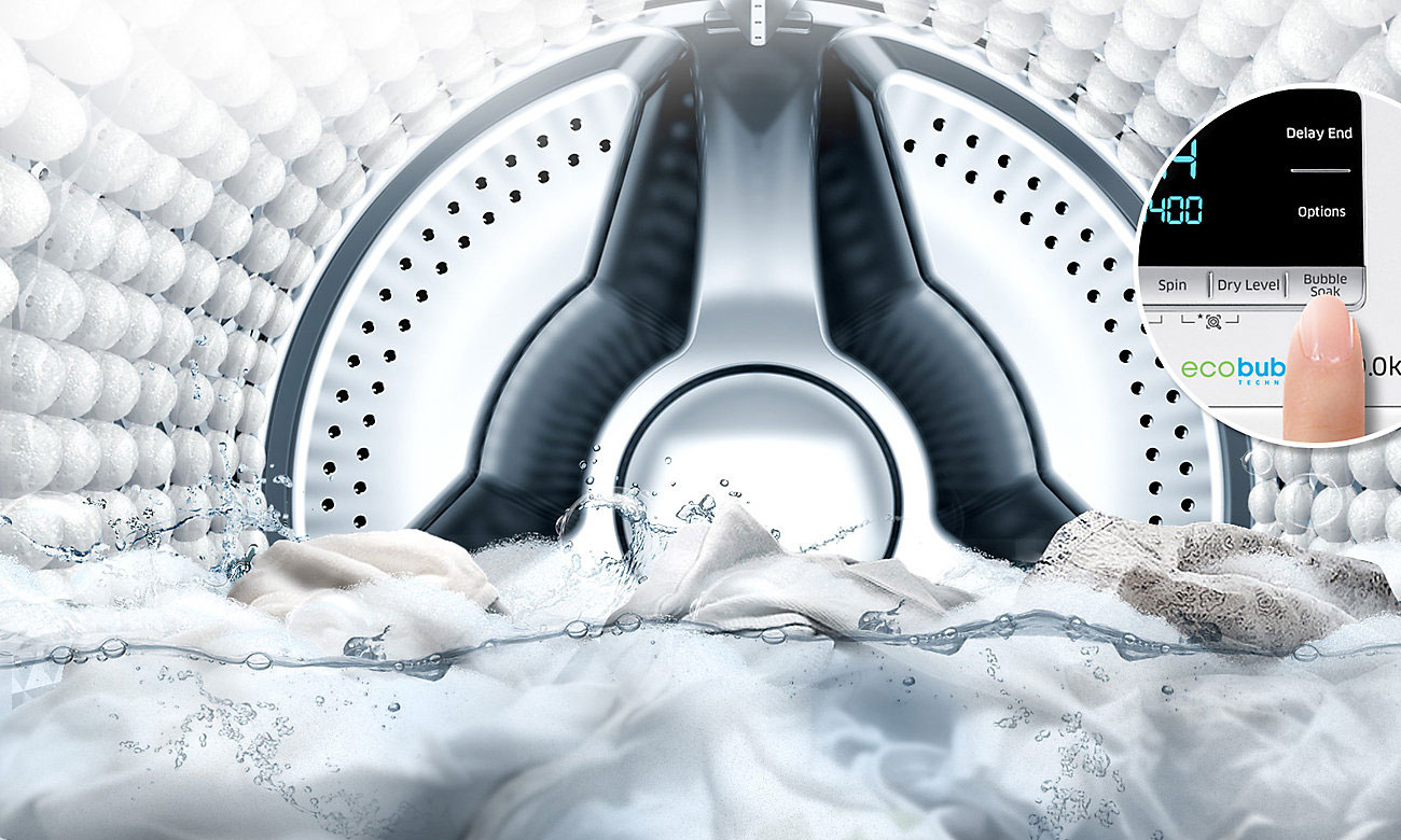 Bubble Soak w pralce Samsung WD80J6410AX