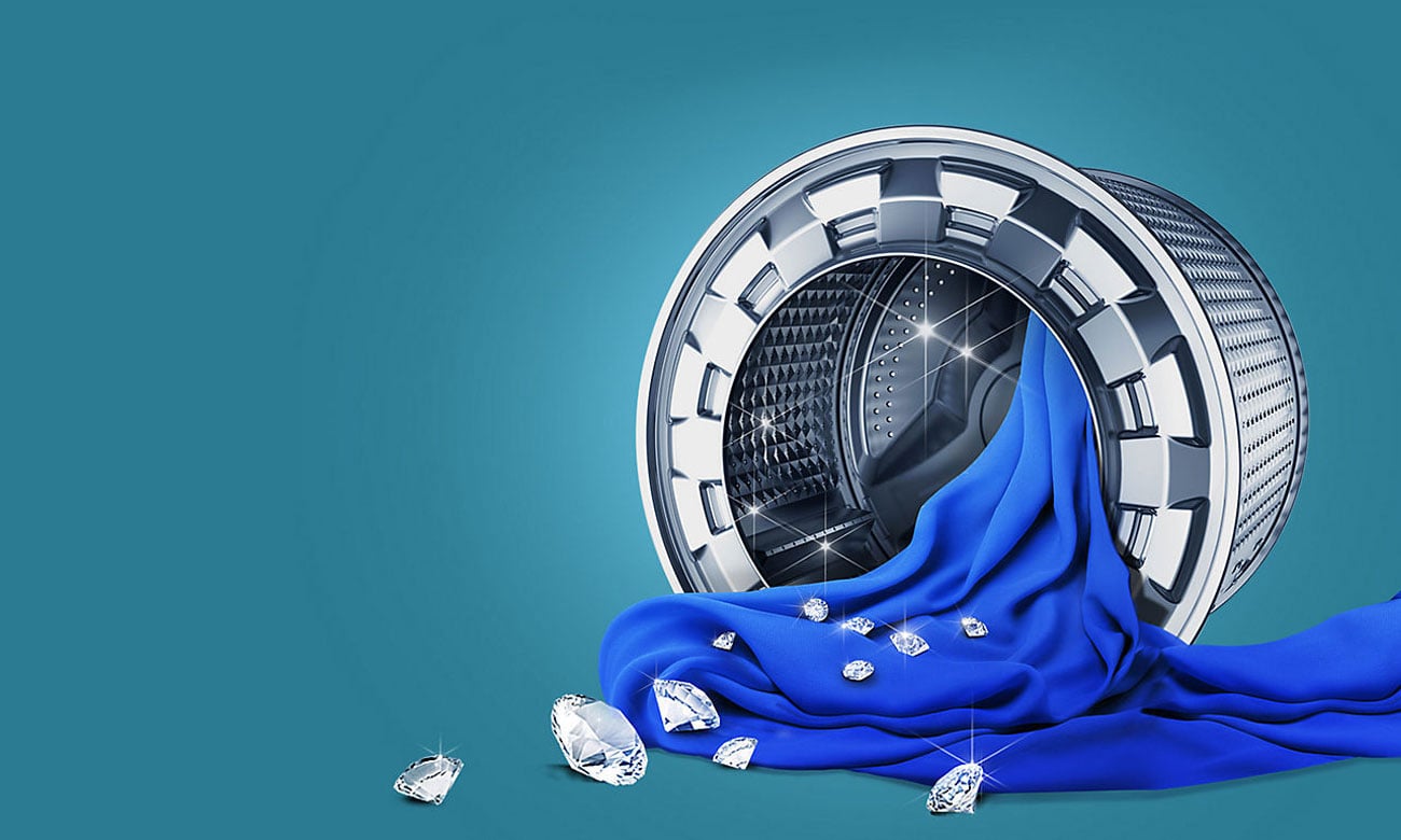 Bęben pralko-suszarki w kształcie diamentów Diamond Drum w pralko-suszarce Samsung WD80K5A10OW