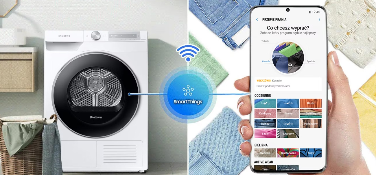 Pralko-suszarka Samsung WD80T654DBH z panelem AI Control