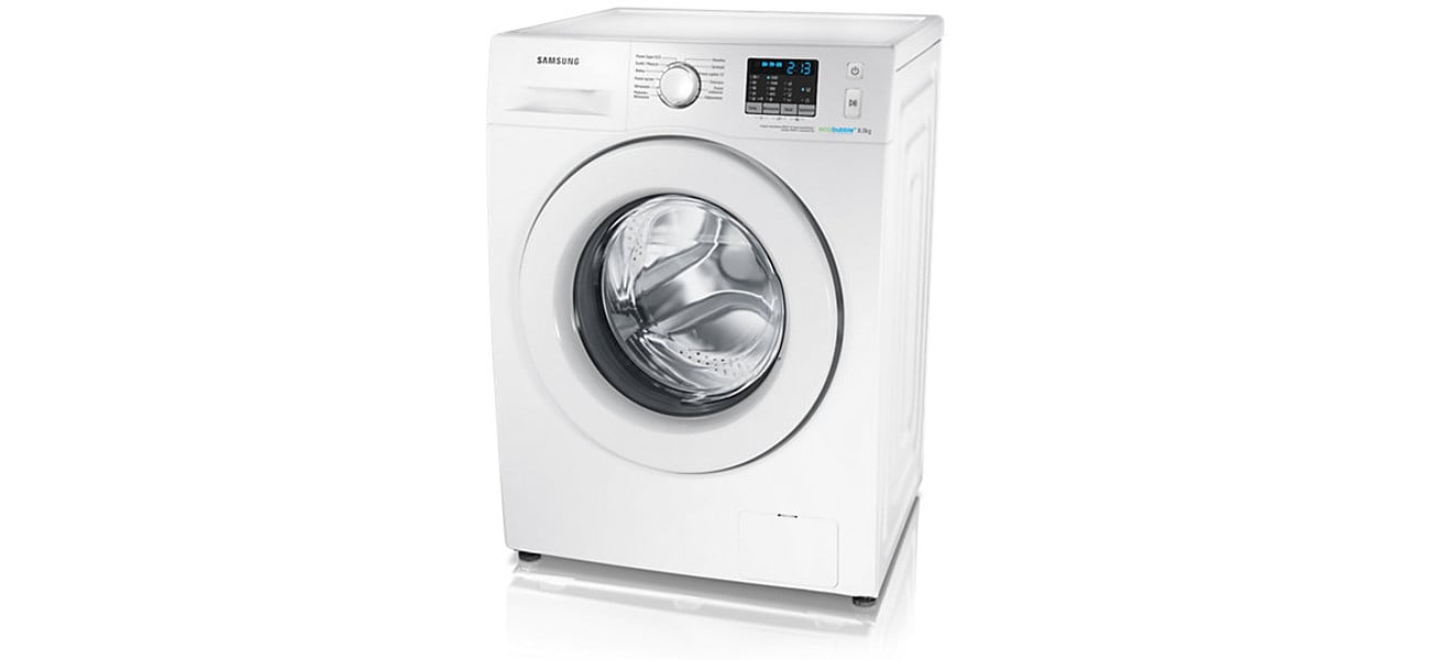 Eleganckie wykończenie pralki Samsung WF80FSE0W2W