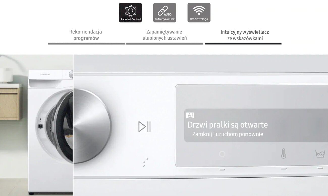 Pralka Samsung WW80T654DLH AI Control