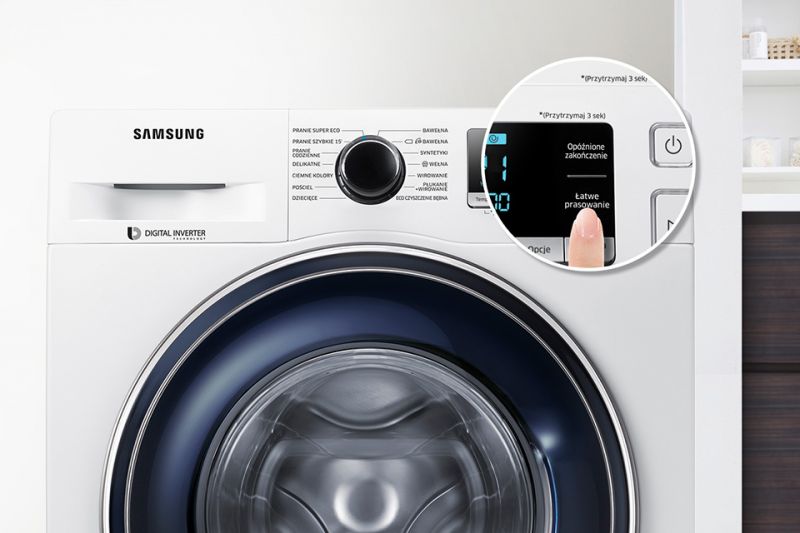 Samsung Wygodne rozwiązanie. Ustaw czas zakończenia prania Samsung Wygodne rozwiązanie. Ustaw czas zakończenia prania