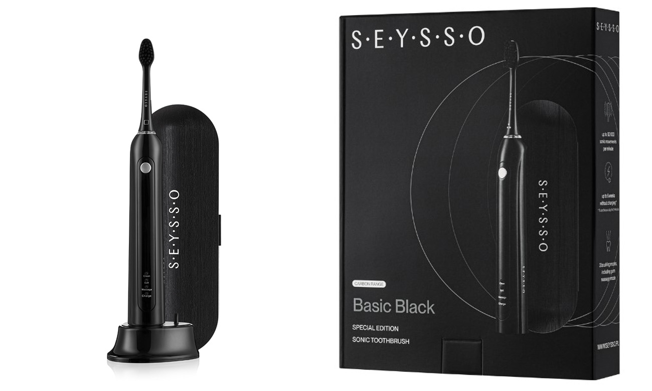 Szczoteczka soniczna Seysso	Carbon Basic Black + etui + końcówka