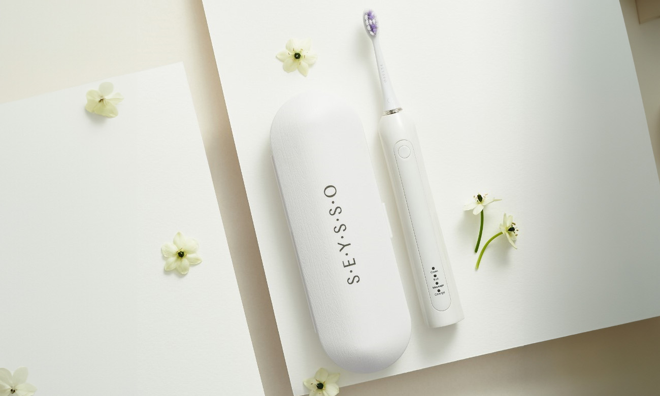 Szczoteczka soniczna Seysso Carbon Basic White + etui + końcówka