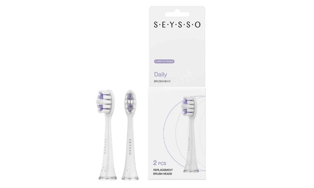 Końcówki do szczoteczki Seysso Carbon Daily 2 szt. białe