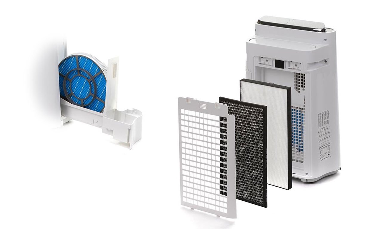 Oczyszczacz powietrza Sharp KC-D60EUW zapewnia wieloetapowy system filtracji