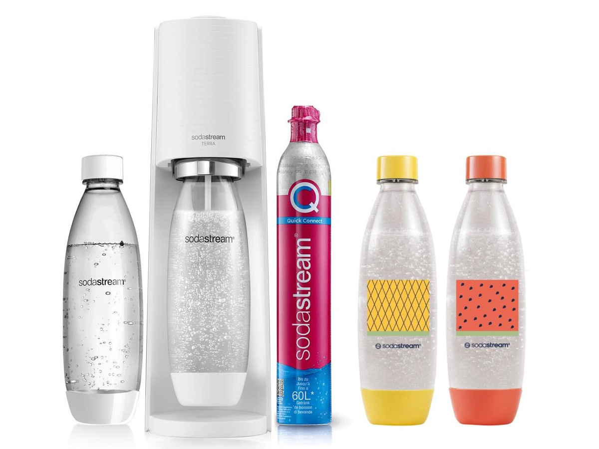 SodaStream TERRA WHITE + butelki 1 L x2 Water Pomelo