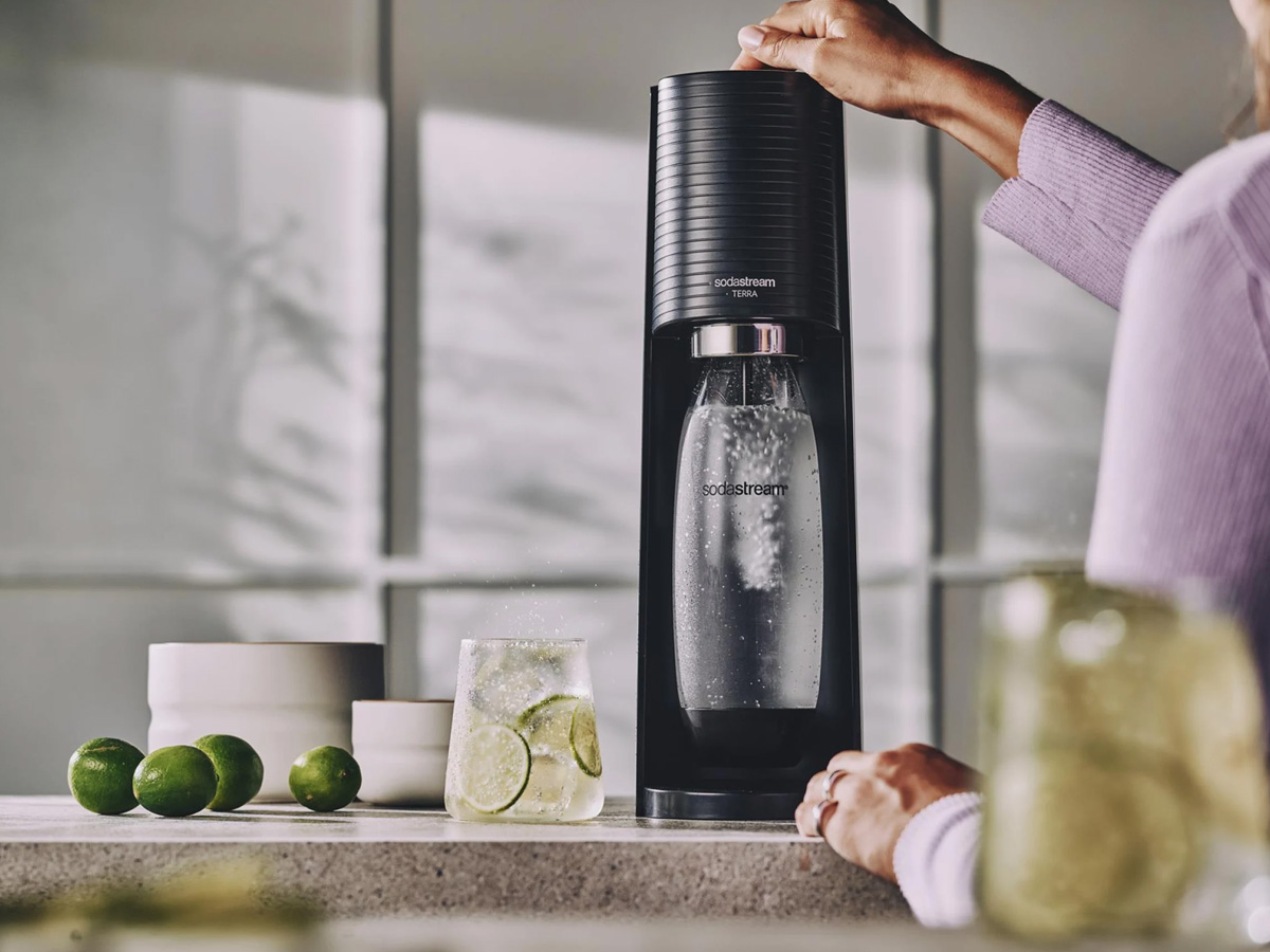 SodaStream TERRA BLACK + butelki 1 L x2 Water Pomelo